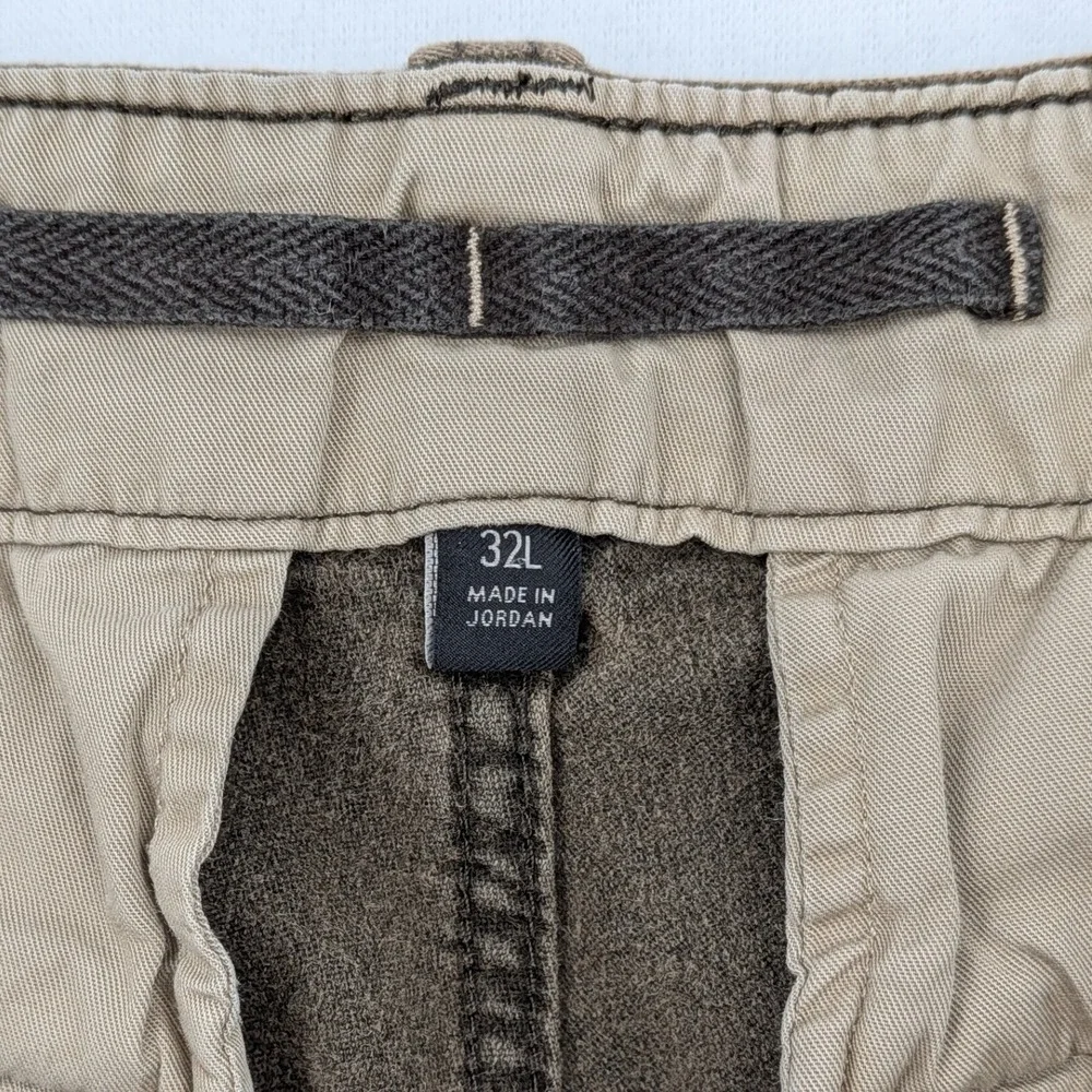 Banana Republic Traveler Cargo Pants 32L Brown Suede Feel Adjustable Utility